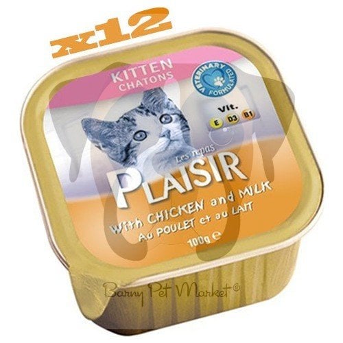 Plaisir Tavuk Etli & Sütlü Yavru Yaş Kedi Maması 100 gr x 12 Adet