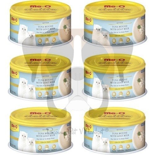 Me-O Delite Keçi Sütlü Ton Balığı Püresi Konserve Yavru Kedi Maması 80 gr x 6 Adet