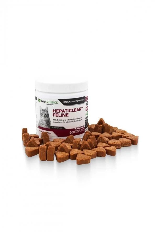 VetriScience Hepaticlear Feline Kediler için Karaciğer Desteği 60 Tablet