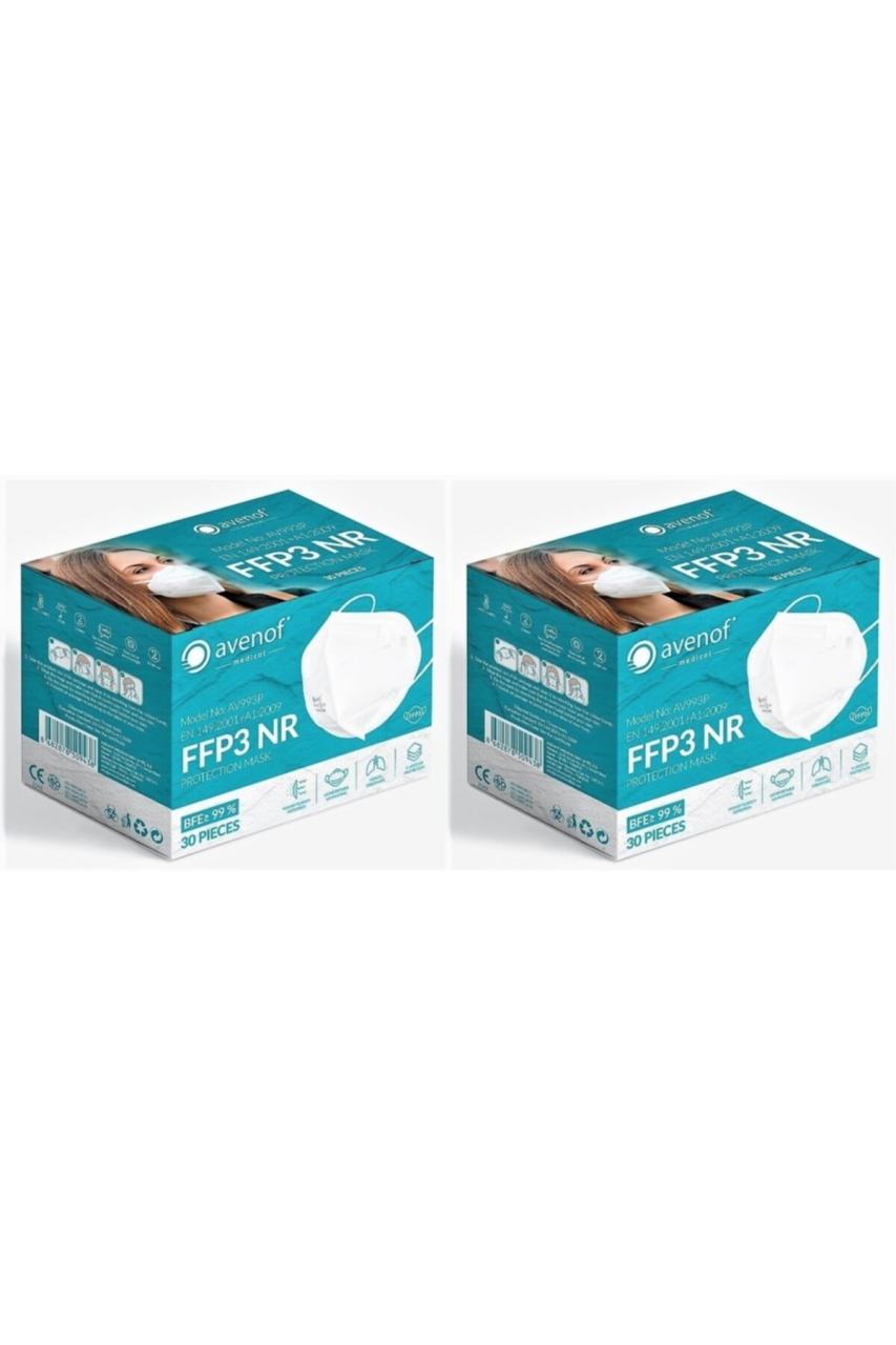 Avenof Ffp3 Nr - 5 Katlı N95 Maske- 30 Adet (3 Katlı Meltblown) 2Lİ paket