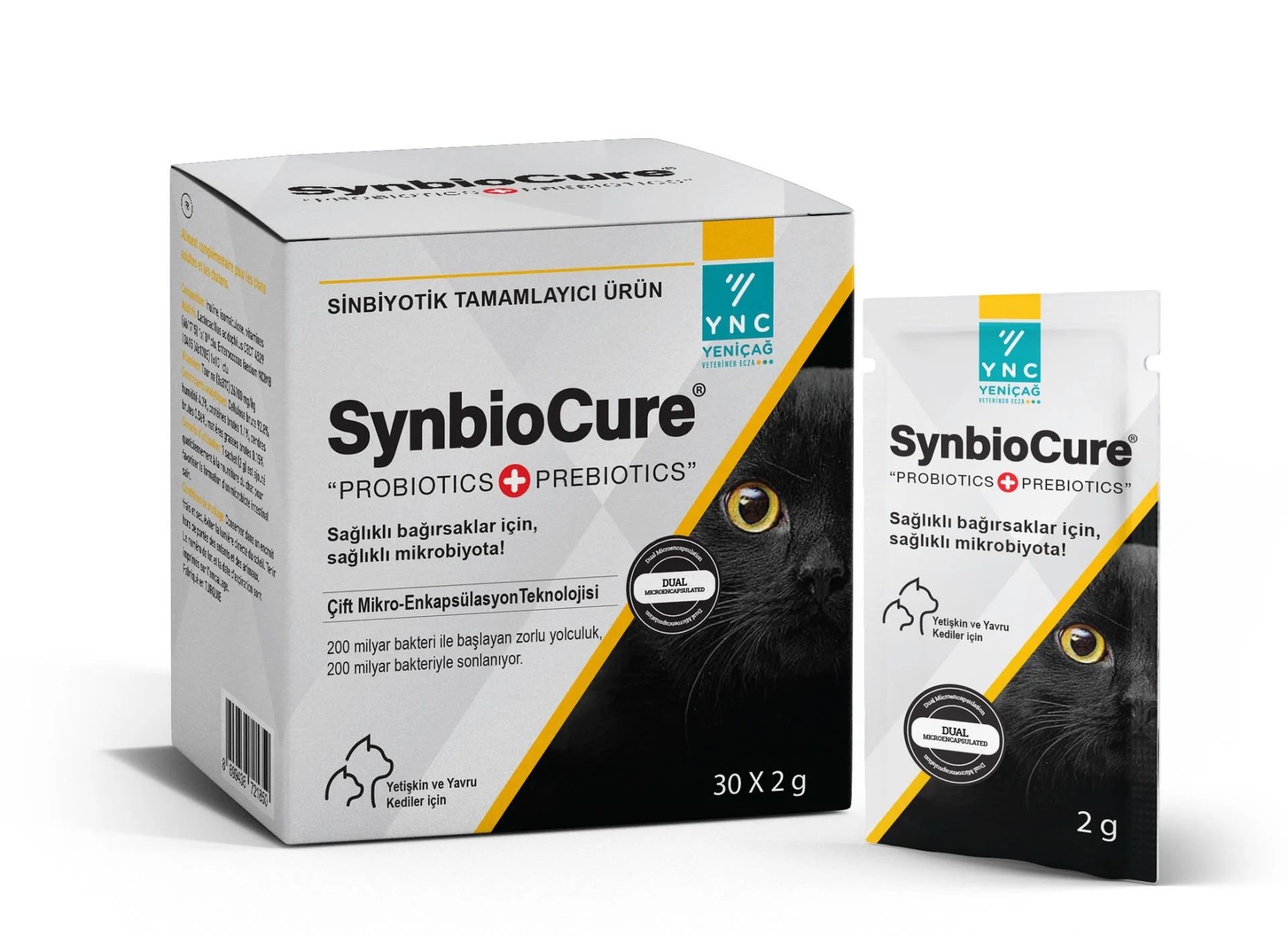 SynbioCure Feline Kedi Yenilebilir Toz Probiyotik ve Prebiyotik 30 Adet x 2 gr Saşe skt:20.03.2026