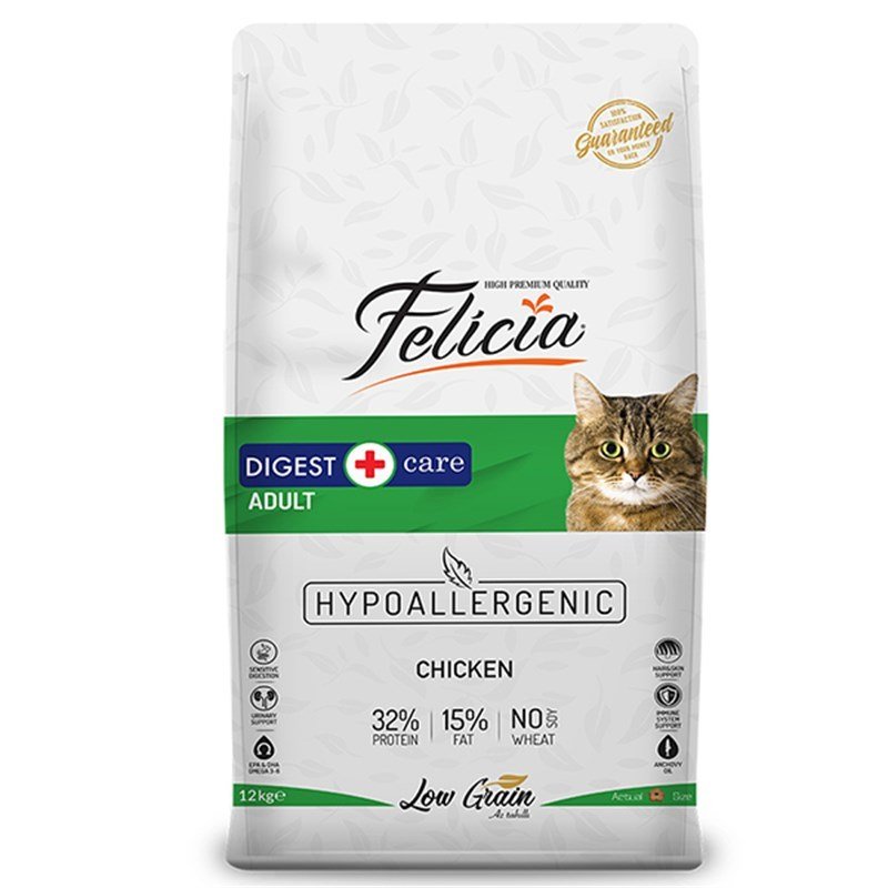 Felicia Low Grain HypoAllergenic Tavuklu Hamsili 12 kg Yetişkin Kuru Kedi MamasI