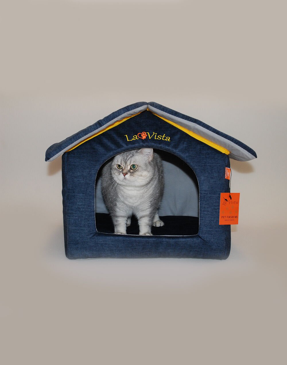 Lavista Kedi ve Köpek Klübe Lacivert Kadife Iç Mekan