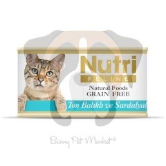 Nutri Feline Tahılsız Ton Balıklı & Sardalyalı Yaş Kedi Maması 85 gr x 32 Adet