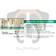 Nutri Feline Tahılsız Tavuk Etli Yaş Kedi Maması 85 gr x 32 Adet