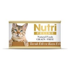 Nutri Feline Tahılsız Tavuklu & Sığır Etli & Patatesli Yaş Kedi Maması 85 gr x 12 Adet