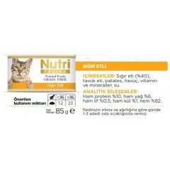 Nutri Feline Tahılsız Sığır Etli Yaş Kedi Maması 85 gr x 32 Adet