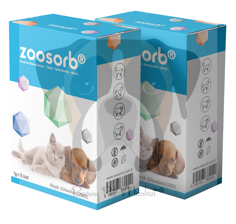Zoosorb Kedi Köpek Sindirim Bozuklukları İshal Zehirlenme Allerji Desteği 1gx10 Adet