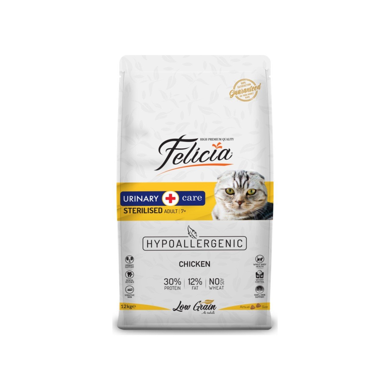 Felicia Sterilised Düşük Tahıllı Tavuklu Kısırlaştırılmış 12 kg Yetişkin Kuru Kedi Maması