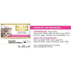 Nutri Feline Tavuklu&ton Balıklı Tahılsız 85gr Kitten Nutri Yavru Yaş Kedi Maması 12 Adet